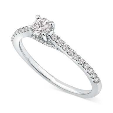 Diamond Solitaire Engagement Ring (1/2 ct. t.w.) in 14k White Gold