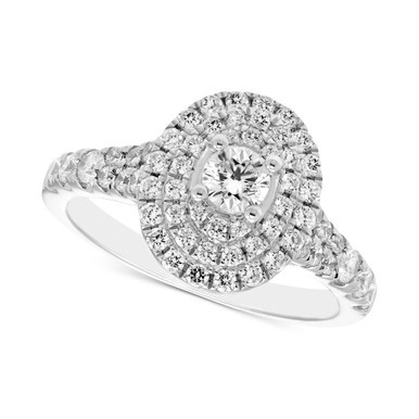 Diamond Halo Ring (1 ct. t.w.) in 14k White Gold