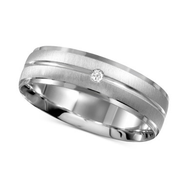 Men's Diamond Accent Band in 14k White Gold