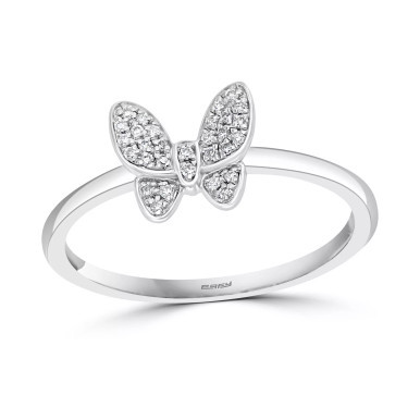 EFFY® Diamond Butterfly Ring (1/10 ct. t.w.) in Sterling Silver or 14k Gold-Plated Sterling Silver