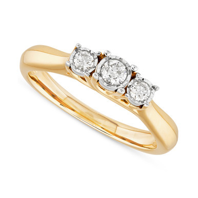 Diamond Three Stone Engagement Ring (1/5 ct. t.w.) in 10k Gold
