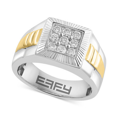 EFFY® Men's Diamond Cluster Ring (1/2 ct. t.w.) in 10k Two-Tone Gold