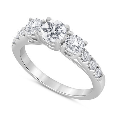 Diamond Three Stone Engagement Ring (1-1/2 ct. t.w.) in 14k White Gold