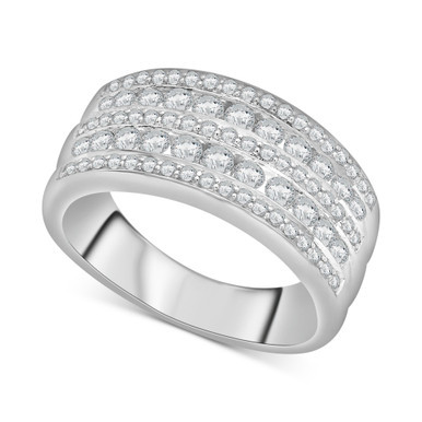 Diamond Multirow Wide Band (1 ct. t.w.) in 14k White Gold