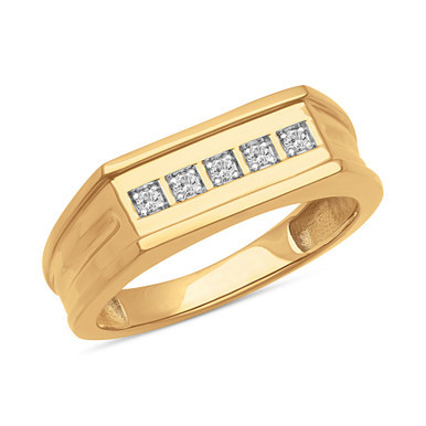 Men's Diamond Squared Band (1/10 ct. t.w.) in 18k gold-plated sterling silver