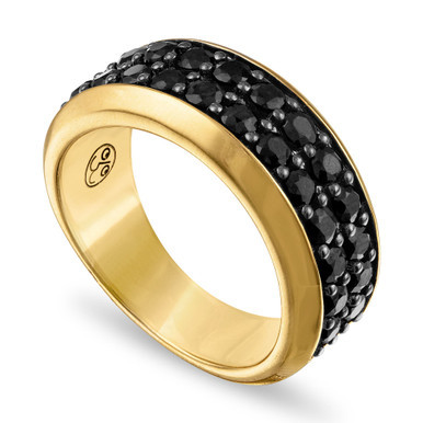 Black Sapphire Band (3 ct. t.w.) in 14k Gold-Plated Sterling Silver, Created for Macy's