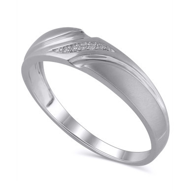 Men's Certified Diamond Accent Ring in 14K White Gold