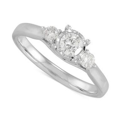 Diamond Three Stone Engagement Ring (1/2 ct. t.w.) in 10k White Gold