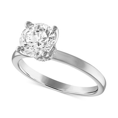 Certified Diamond Solitaire Engagement Ring (1-1/2 ct. t.w.) in 14k White Gold featuring diamonds with the De Beers Code of Origin, Created for Macy's