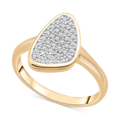 Diamond Pavé Abstract Statement Ring (1/6 ct. t.w.) in 10k Gold
