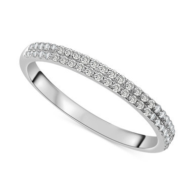 Diamond Double Row Band (1/4 ct. t.w.) in Platinum