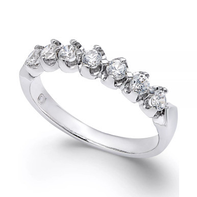 Certified Diamond Scalloped Ring (1/2 ct. t.w.) in 14k White Gold