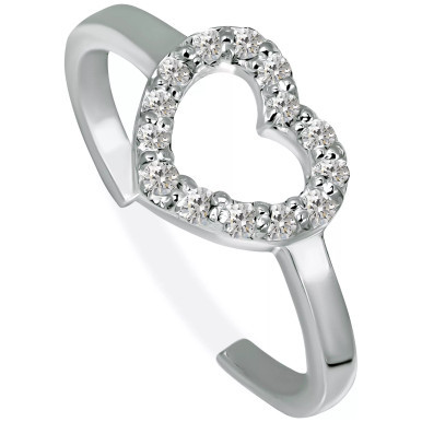 Cubic Zirconia Heart Toe Ring, Created for Macy's
