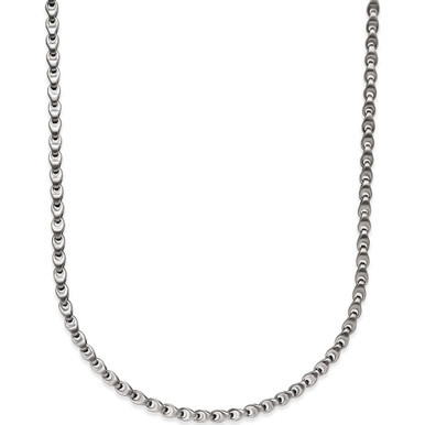 Men's Diamond Accent Link Necklace in Stainless Steel