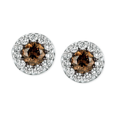 Chocolatier Diamond Stud Earrings (1 ct. t.w.) in 14k White Gold