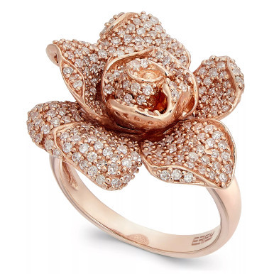 Pave Rose by EFFY® Diamond Ring (1-1/8 ct. t.w.) in 14k Rose Gold or 14k Yellow Gold