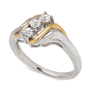 Diamond Accent Ring in 14k Gold and Sterling Silver