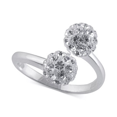 Crystal Cluster Bypass Statement Ring in Sterling Silver, Created for Macy's