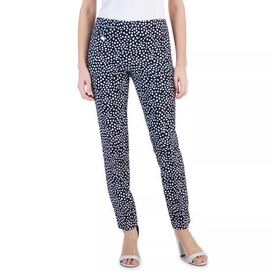 Petite Printed Pull-On Pants, Created for Macy's