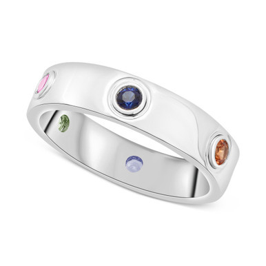 Lab-Created Multi-Sapphire (1/2 ct. t.w.) Ring in Sterling Silver
