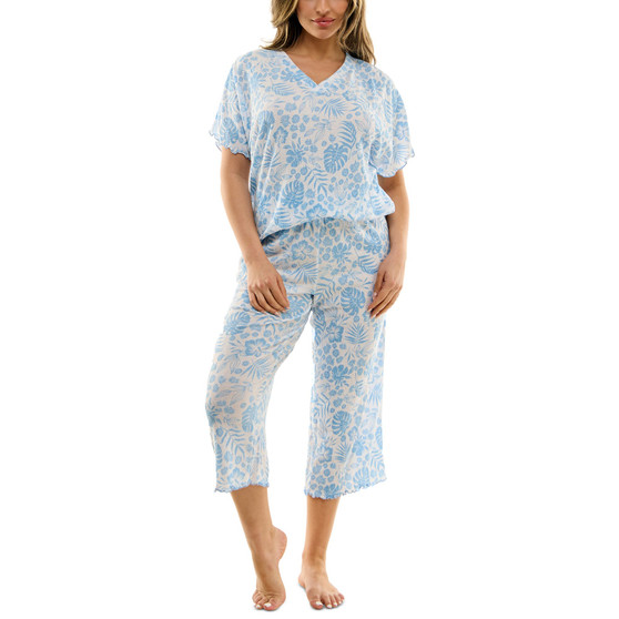 Women's 2-Pc. Tropical-Print Capri Pajamas Set