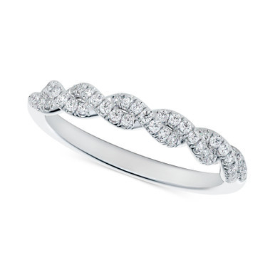 Diamond Twist Pavé Band (1/6 ct. t.w.) in 14k White Gold