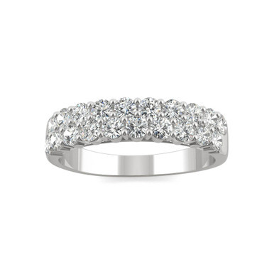 Moissanite Two Row Band 1 ct. t.w. Diamond Equivalent in 14k White Gold