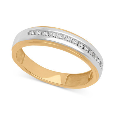 Men's Diamond Wedding Band (1/8 ct. t.w.) in 14k Gold