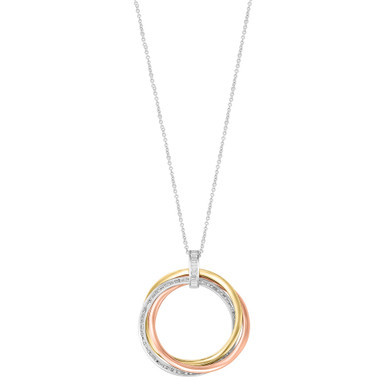 EFFY® Diamond Circle 18" Pendant Necklace (5/8 ct. t.w.) in 14k Tricolor Gold