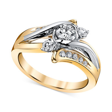 Diamond Engagement Ring (5/8 ct. t.w.) in 14k Gold and White Gold