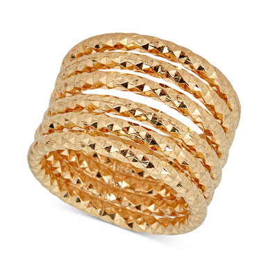 Textured Multi-Band Ring in 14k Gold-Plated Sterling Silver