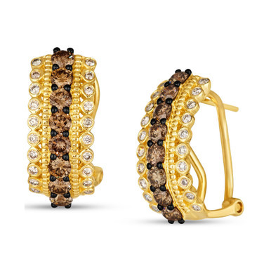 Chocolate Diamond & Nude Diamond Half Hoop Earrings (1-1/2 ct. t.w.) in 14k Gold