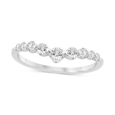 Diamond Graduated Chevron Ring (1/2 ct. t.w.) in 14k White Gold