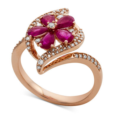 Ruby (1-1/2 ct.t.w.) & Diamond (1/3 ct. t.w.) Ring in 14k White Gold