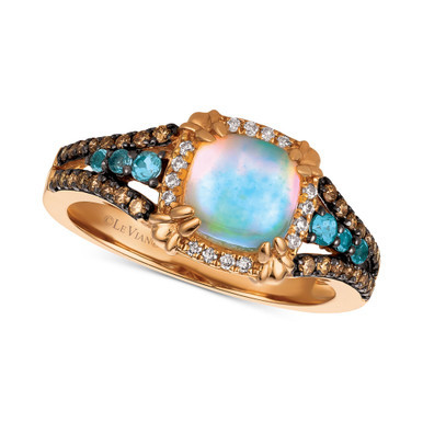 Chocolatier® Multi-Gemstone (7/8 ct. t.w.) & Diamond (1/4 ct. t.w.) Ring in 14k Rose Gold