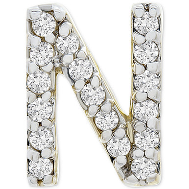 Diamond Initial N Single Stud Earring (1/20 ct. t.w.) in 14k Gold, Created for Macy's