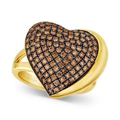 GODIVA x Le Vian® Chocolate Diamond Heart Ring (1-1/5 ct. t.w.) in 14k Gold