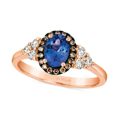 Blueberry Tanzanite (5/8 ct. t.w.) & Diamond (3/8 ct. t.w.) in 14k Rose Gold