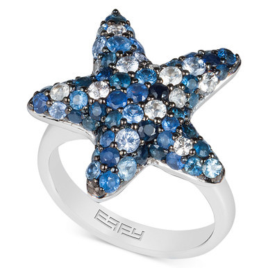 EFFY® Sapphire Starfish Ring (3 ct. t.w.) in Sterling Silver