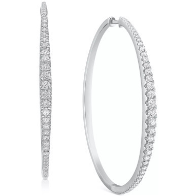 Diamond Graduated Medium Hoop Earrings (1-1/2 ct. t.w.)