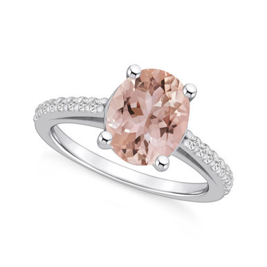 Morganite (2-1/2 ct. t.w.) and Diamond (1/4 ct. t.w.) Ring in 14K White Gold
