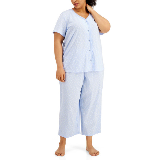The Everyday Cotton Plus Size Capri Pajama Set, Created for Macy's