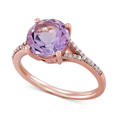 Pink Amethyst (2-1/2 ct. t.w.) & Diamond (1/10 ct. t.w.) in 14k Rose Gold