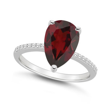 Women's Garnet (3-1/3 ct.t.w.) and Diamond (1/10 ct.t.w.) Ring in Sterling Silver