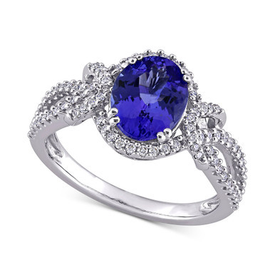 Tanzanite (1-4/5 ct. t.w.) & Diamond (1/3 ct. t.w.) Openwork Statement Ring in 14k White Gold