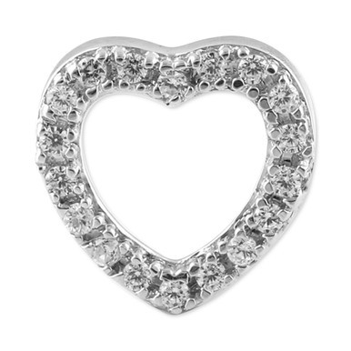 Diamond Heart Single Stud Earring (1/20 ct. t.w.) in 14k White Gold