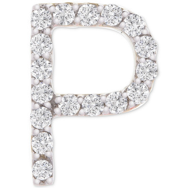 Diamond Initial P Single Stud Earring (1/20 ct. t.w.) in 14k Gold, Created for Macy's