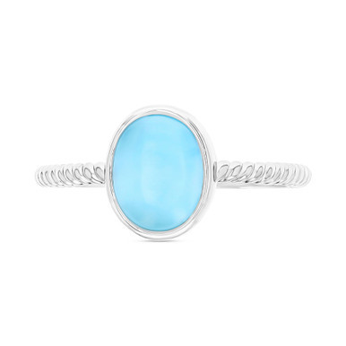Larimar Oval Ring in Sterling Silver