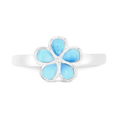 Larimar Flower Ring (1/2 ct. t.w.) in Sterling Silver