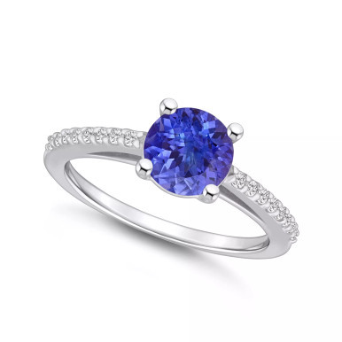 Tanzanite (1-3/8 Ct. t.w.) and Diamond (1/6 Ct. t.w.) Ring